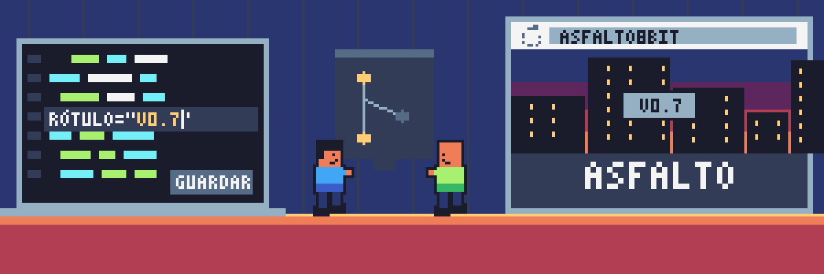 El código, el historial de versiones y la publicación de Asfalto 8-Bit.